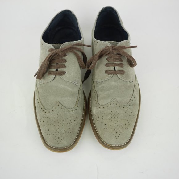 JOSEPH ABBOUD Men\'s 8 - Gray suede leather oxfords lace up embossed dress shoes main image 10